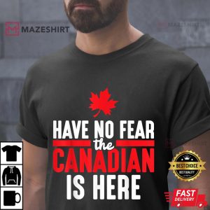 The Canadian Is Here Quote Maple Leaf Canada Men black t shirt 2 2