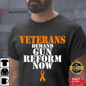 Veterans Demand Gun Reform Now Anti Gun Violence Men black t shirt 2 2
