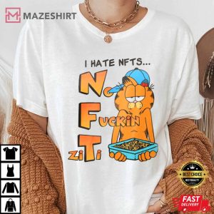 I Hate NFTs No Fucking Ziti Garfield Movie T-Shirt