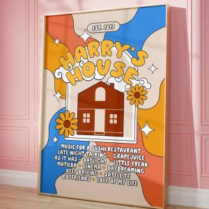 Harrys House Album Print Harry Styles Retro Poster