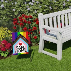 Safe Home Garden Flag Protect Trans Kids Banner flag