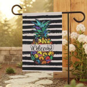 Welcome Summer Garden Flag Colorful Pineapple Garden Flag