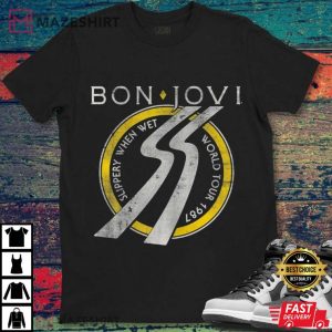 Bon Jovi Slippery When Wet World Tour Unisex Gift T Shirt