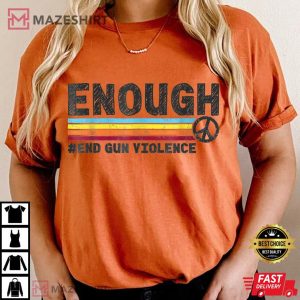 Retro Peace Sign Enough End Gun Violence Orange women