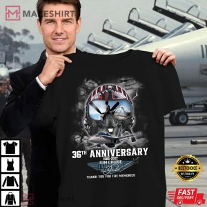 Top Gun 36th Anniversary 1986 2022 Tom Cruise Signature Tshirt