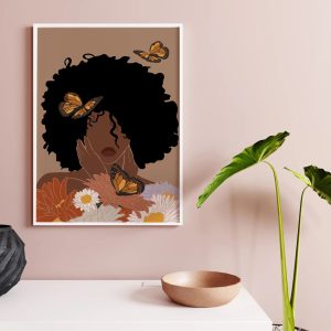 Black Woman Art INSTANT DOWNLOAD Flower Woman Art 2