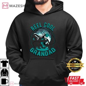 Fathers day Funny Fishing Reel Cool Grandad Dad Joke Men black hoodie 2