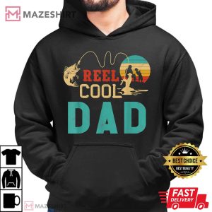 Fishing Reel Cool Dad Fathers day gift Fisherman Dad Men black hoodie 2