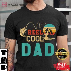 Fishing Reel Cool Dad Fathers day gift Fisherman Dad Men black t shirt 2