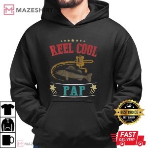 Fathers Day Funny Fishing Reel Cool Pap Men black hoodie 2
