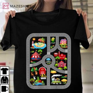 Play Cars On Dad Or Moms Back Mat Road Car Race Track Unisex shirt 2