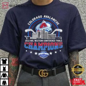2022 Colorado Avalanche, NHL Western Conference T-Shirt