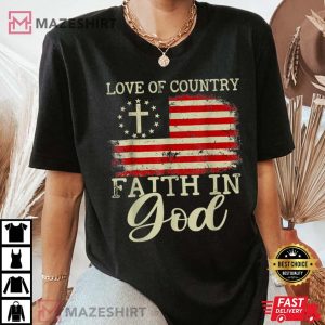 Love Of Country Faith In God Patriotic 4th Of July US Flag Women black