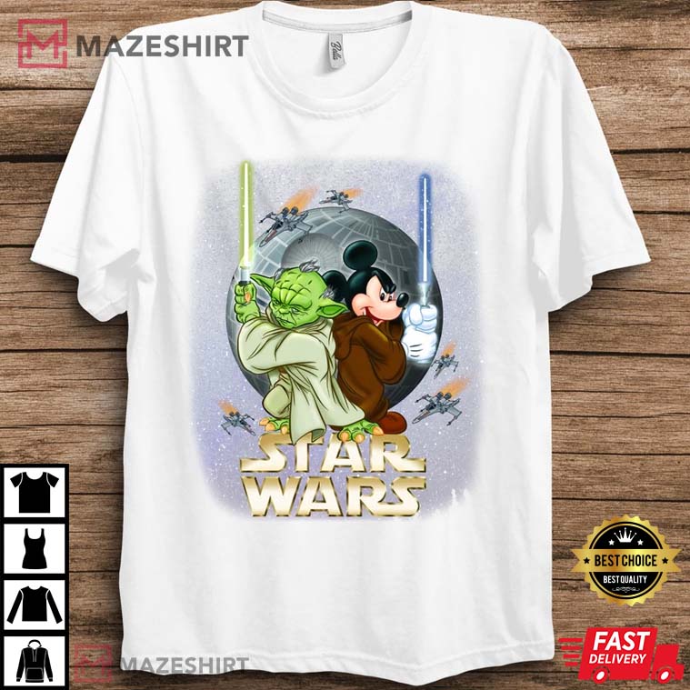 Disney Star Wars Yoda Master Mickey Mouse Obi Wan Kenobi T-shirt Disney Star Wars Yoda Master Mickey Mouse Obi Wan Kenobi T-shirt