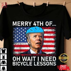 Merry 4th Of July, I Need Bicycle Lessons, Biden Running The Country Is Like a Riding a Bike T-Shirt, Biden falling off bicycle Shirt