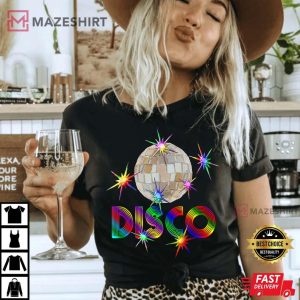 Disco Ball Women black t shirt 2