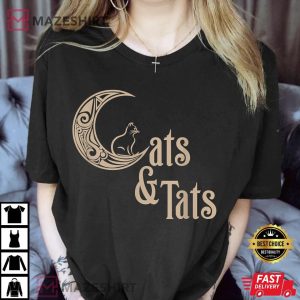 I love Cats and Tattoos Cats and Tats Funny Women black