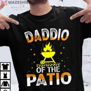 Mens Funny Daddio Of The Patio Fathers Day BBQ Grill Dad Men black t shirt 2 2