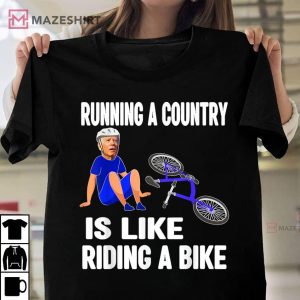 Biden Falls Off Bike Joe Biden Falling Off His Bicycle Funny Unisex shirt 2
