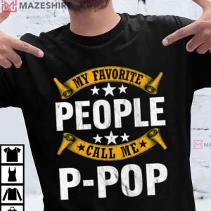 My Favorite People Call Me P pop Vintage Fathers Day Men black t shirt 2 2