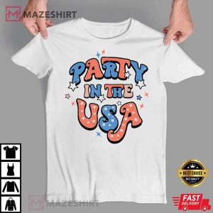 Party Shirts For Women Party In The USA Vintage USA Flag Premium Unisex white