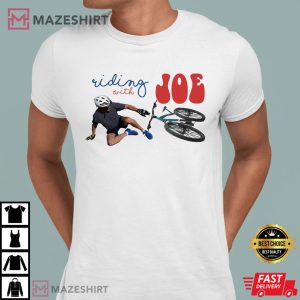 Riding With Joe Biden Biden Falling Off The Bike Shirt