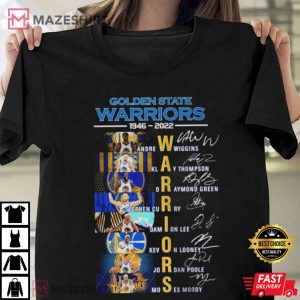 2022 NBA Finals Champions Golden State Warriors Team Signatures TShirt