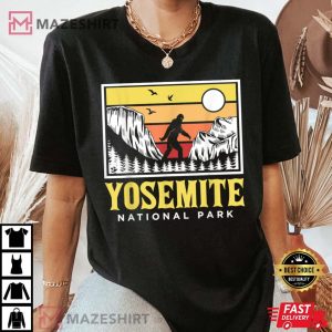 Yosemite National Park US Bigfoot Sasquatch Yeti Funny Gift Women black