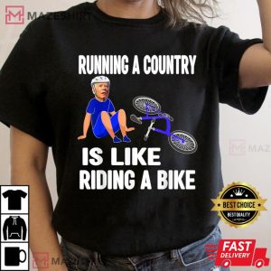 Biden Falls Off Bike Joe Biden Falling Off His Bicycle Funny Women black t shirt 2 1