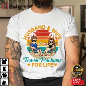 Husband And Wife Travel Partners For Life Beach Traveling Man 2 t shirt
