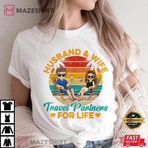 Husband And Wife Travel Partners For Life Beach Traveling Women t shirt