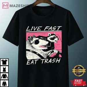 Live Fast Eat Trash Raccoon Sunset T-Shirt