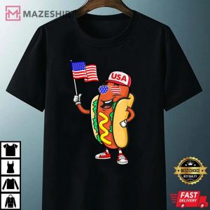 Patriotic Hot dog American Flag USA Funny 4th Of July Fourth Unisex black