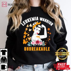 AML Leukemia Warrior Unbreakable Orange Ribbon Strong Women Women black sweatshirt