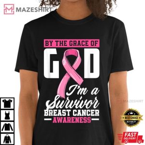By The Grace God Im A Survivor Breast Cancer Survivor Women black 2