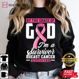 By The Grace God Im A Survivor Breast Cancer Survivor Women black sweatshirt