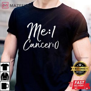 Cancer Free Remission Gift Cancer Survivor Me 1 Cancer 0 Men black t shirt 2