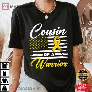Cousin Of A Warrior USA Flag Ewing Sarcoma Cancer Awareness Women black