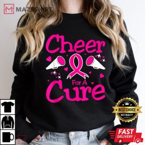 Cheerleading Tee Cheer Breast Cancer Girls Cheerleader Women black sweatshirt