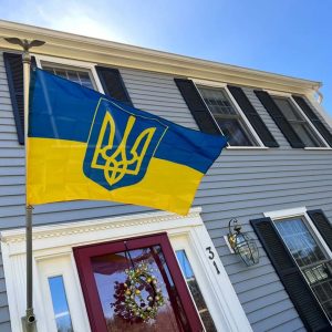 Ukraine Flag with Crest Unique Design Print