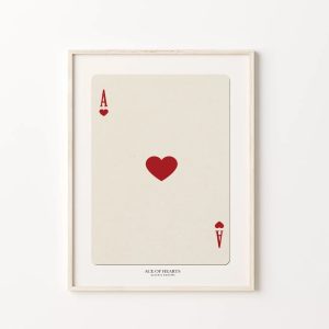 ACE ME Exhibition Poster Ace Of Hearts Modern Art Mid Century
