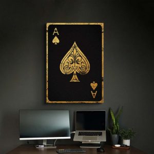 Black And Gold Ace Of Spades Card