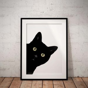 Black Cat Print Wall Art Poster Art Print Cat Print Wall Decor Wall Art 1
