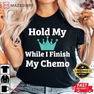 Chemo Support Chemotherapy Care Package Beat Ovarian Cancer Women black t shirt 2