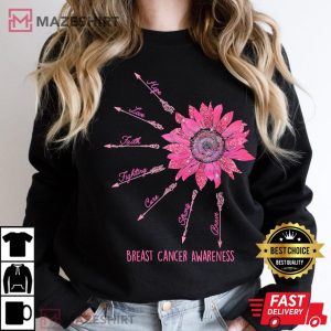 Hope Love Faith Sunflower Breast Cancer Awareness Month Women black sweatshirt