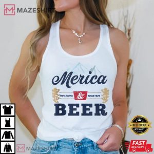 Beer American Flag 4th of July Men Women Merica USA Drinking White Women