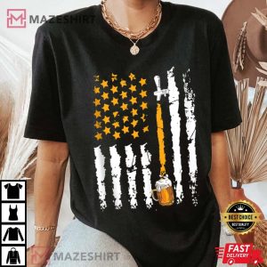 Craft Beer American Flag USA Beer Day Brewery Alcohol Lovers Women black