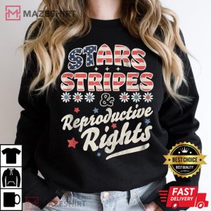 Stars Stripes Reproductive Rights Patriotic 4th Of July Cute Women black sweatshirt