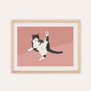 Funny Cat Art Tuxedo Cat Print Cat Poster