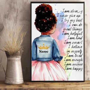 I Am Strong I Never Give Up Poster Black Girl